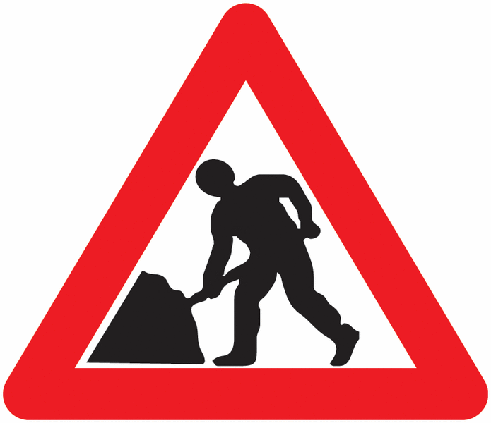 Road works sign